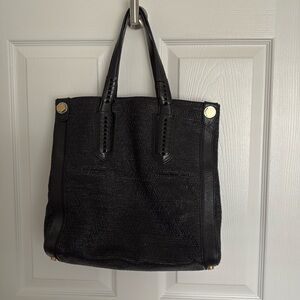 Black Leather and Material orYany Tote